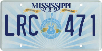 MS license plate LRC471
