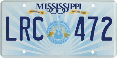MS license plate LRC472