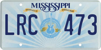 MS license plate LRC473