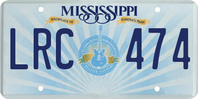 MS license plate LRC474