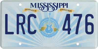 MS license plate LRC476