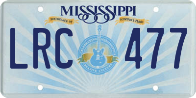 MS license plate LRC477