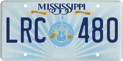 MS license plate LRC480