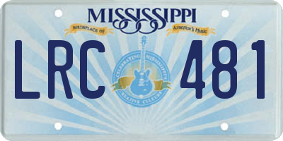 MS license plate LRC481