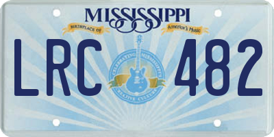 MS license plate LRC482