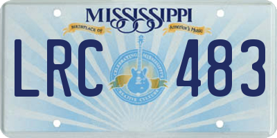 MS license plate LRC483