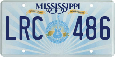 MS license plate LRC486