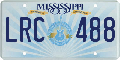 MS license plate LRC488