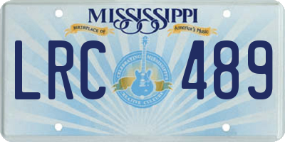 MS license plate LRC489