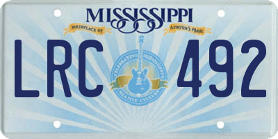 MS license plate LRC492
