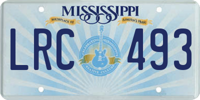 MS license plate LRC493