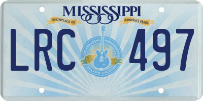 MS license plate LRC497