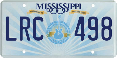 MS license plate LRC498