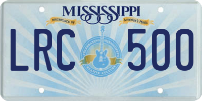 MS license plate LRC500