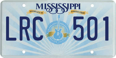 MS license plate LRC501