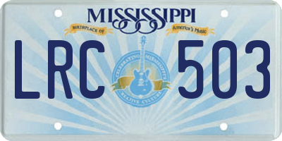 MS license plate LRC503