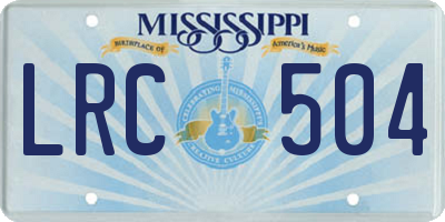 MS license plate LRC504