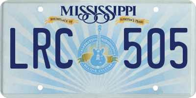 MS license plate LRC505