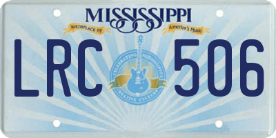 MS license plate LRC506