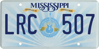 MS license plate LRC507