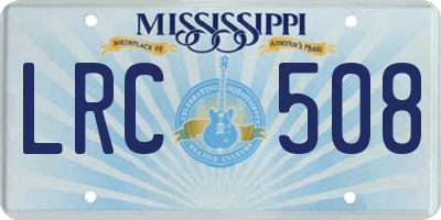 MS license plate LRC508