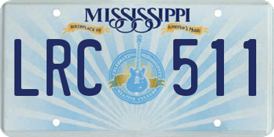 MS license plate LRC511