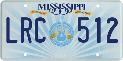 MS license plate LRC512