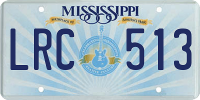 MS license plate LRC513