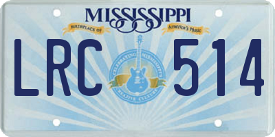 MS license plate LRC514