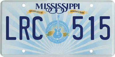 MS license plate LRC515