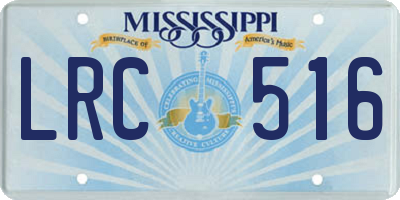 MS license plate LRC516