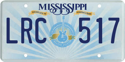 MS license plate LRC517