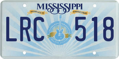 MS license plate LRC518