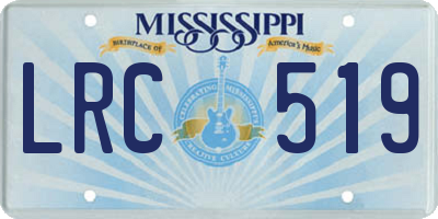 MS license plate LRC519