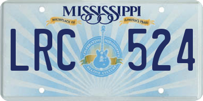 MS license plate LRC524
