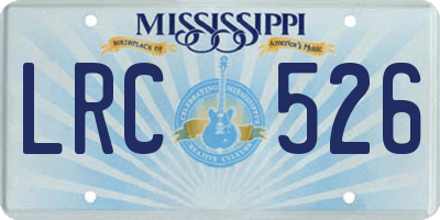 MS license plate LRC526