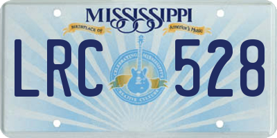 MS license plate LRC528