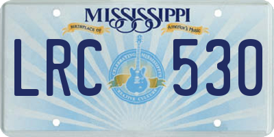 MS license plate LRC530