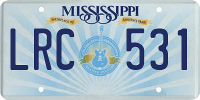 MS license plate LRC531