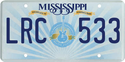 MS license plate LRC533