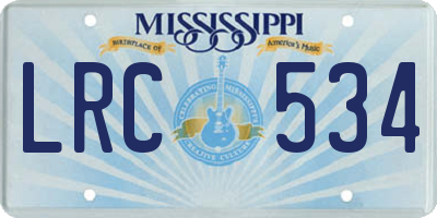 MS license plate LRC534