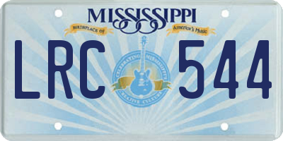 MS license plate LRC544