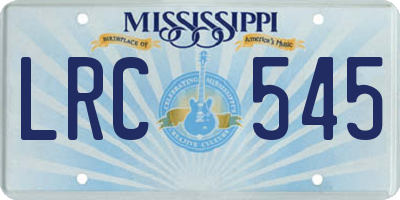 MS license plate LRC545