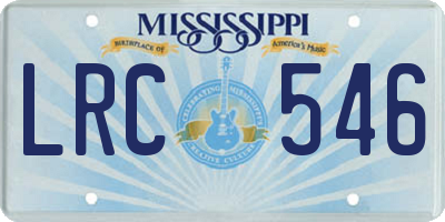 MS license plate LRC546