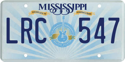 MS license plate LRC547