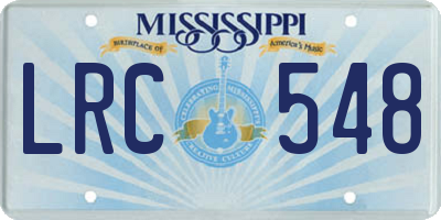 MS license plate LRC548