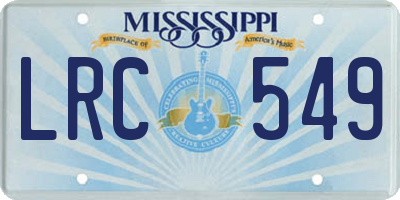MS license plate LRC549