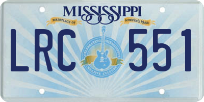 MS license plate LRC551
