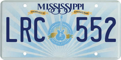 MS license plate LRC552