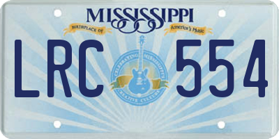 MS license plate LRC554